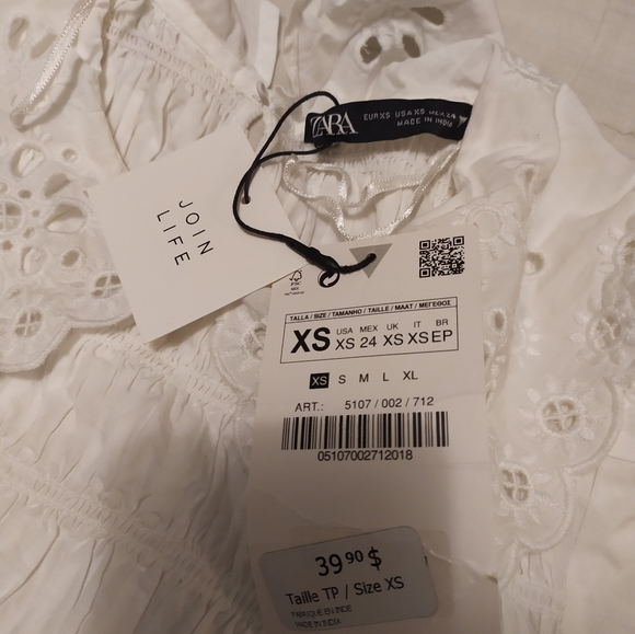Zara White Blouse Size XS - Picture 2 of 3